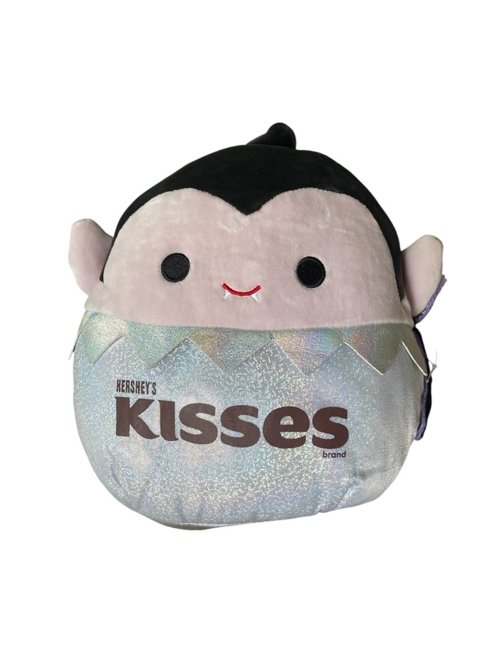 Squishmallows Hershey's Kisses Plush Pillow - Iridescent Silver & Black vampire